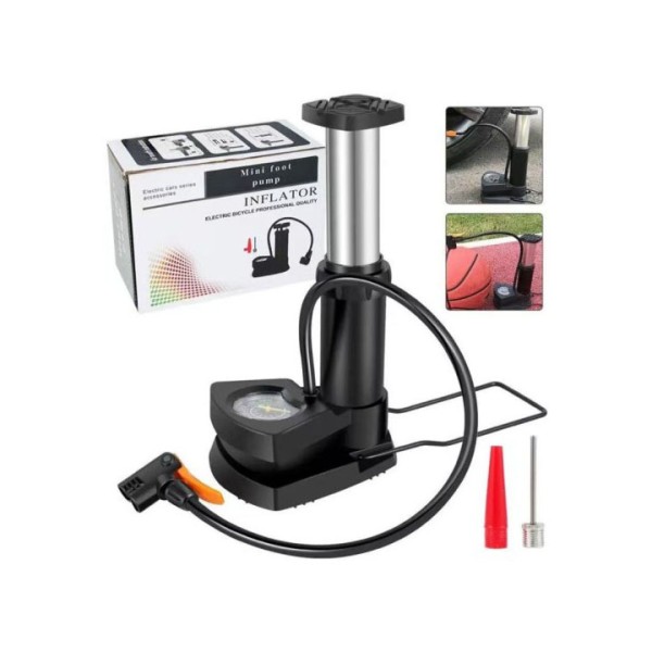 ΜΙΝΙ ΤΡΟΜΠΑ ΠΟΔΙΟΥ 12 BAR / 160 PSI ΜΕ ΜΑΝΟΜΕΤΡΟ 17.5X13X9.5CM 1272-22